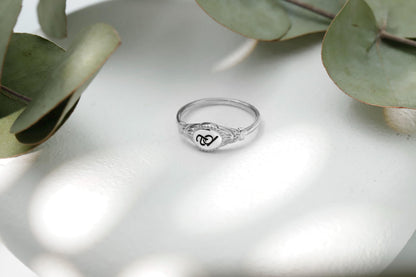 Intertwined Initial Ring: Sterling Silver Personalized Monogram