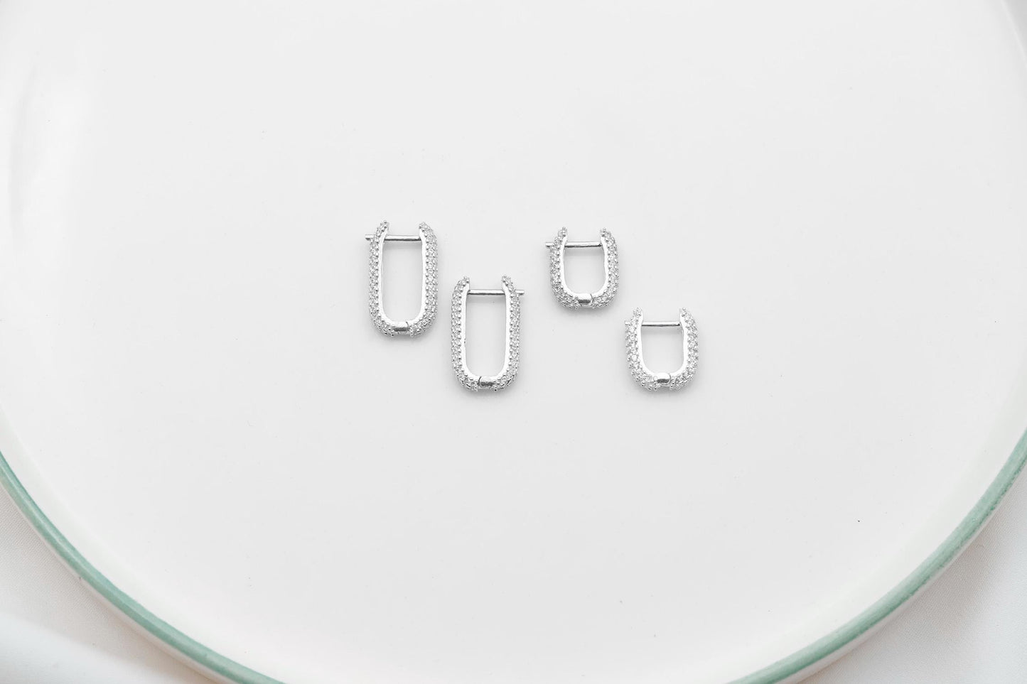 Silver Diamond Huggie Earrings • Tiny Cartilage Hoops •  Your Earring Stack Hoop Earrings • CZ Dimond Huggies • Perfect Gifts