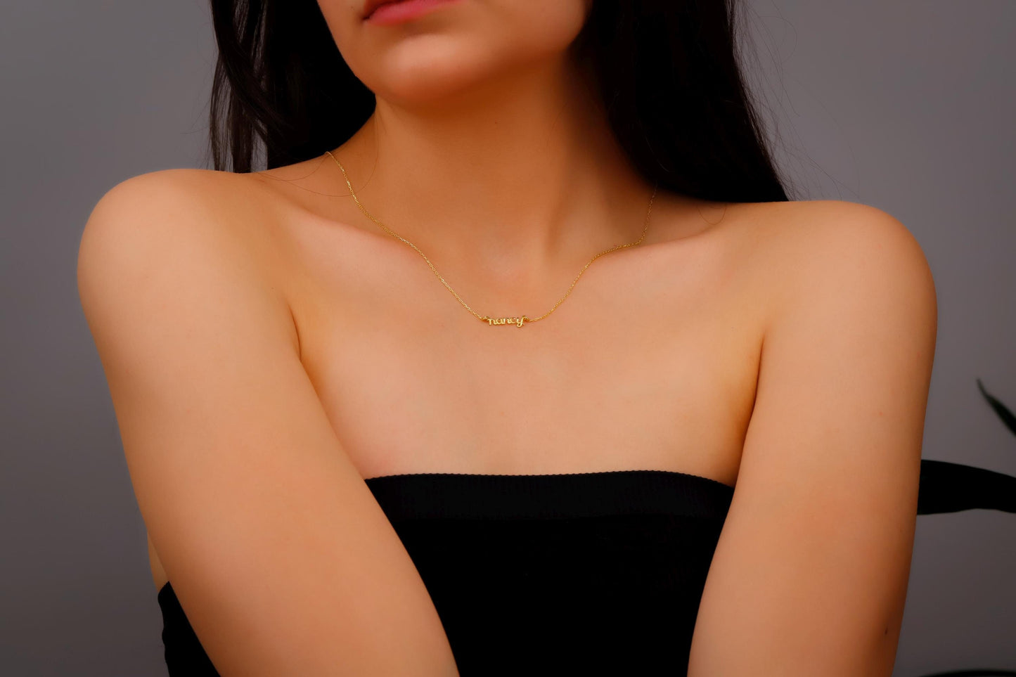 8K Solid Gold Name Necklace, 10K Gold Personalized Dainty Name Necklace, 14K Real Gold Name Necklace, Name Necklace Gold