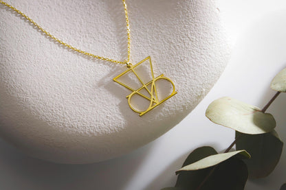 Personalized Logo Necklace: Hand-Drawn Sterling Silver Pendant