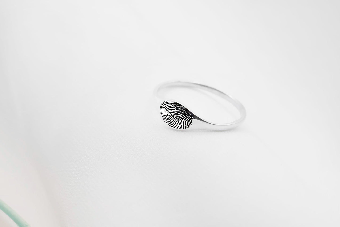 Silver Fingerprint Ring • Actual Fingerprint Jewelry • Personalized Engraving Ring • Memorial Ring • Perfect Gifts