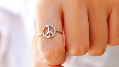 Vibrant Peace Sign Rings - Embrace Your Unique Style with a Bold Statement