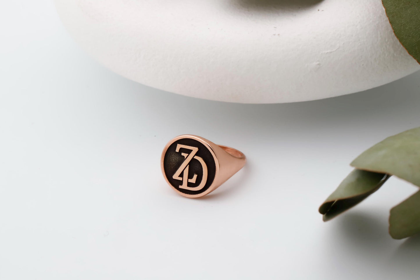 Intertwined Initial Signet Ring - Personalize Your Style with Elegant Customization