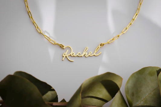 Shimmering Gold & Silver Name Necklace - Personalized Link Chain Jewelry
