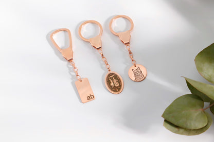 Silver Paws Dog Tag Key Chain - Dainty 925 Sterling Silver, Handmade Gift for Pet Lovers