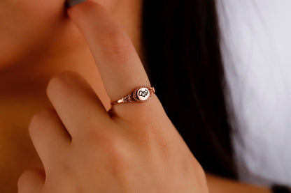 Intertwined Initial Ring | Custom Monogram Pinky Ring | Personalized Handmade Jewelry for Unique Gifts