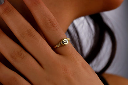 Intertwined Initial Ring | Custom Monogram Pinky Ring | Personalized Handmade Jewelry for Unique Gifts