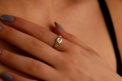 Intertwined Initial Ring | Custom Monogram Pinky Ring | Personalized Handmade Jewelry for Unique Gifts