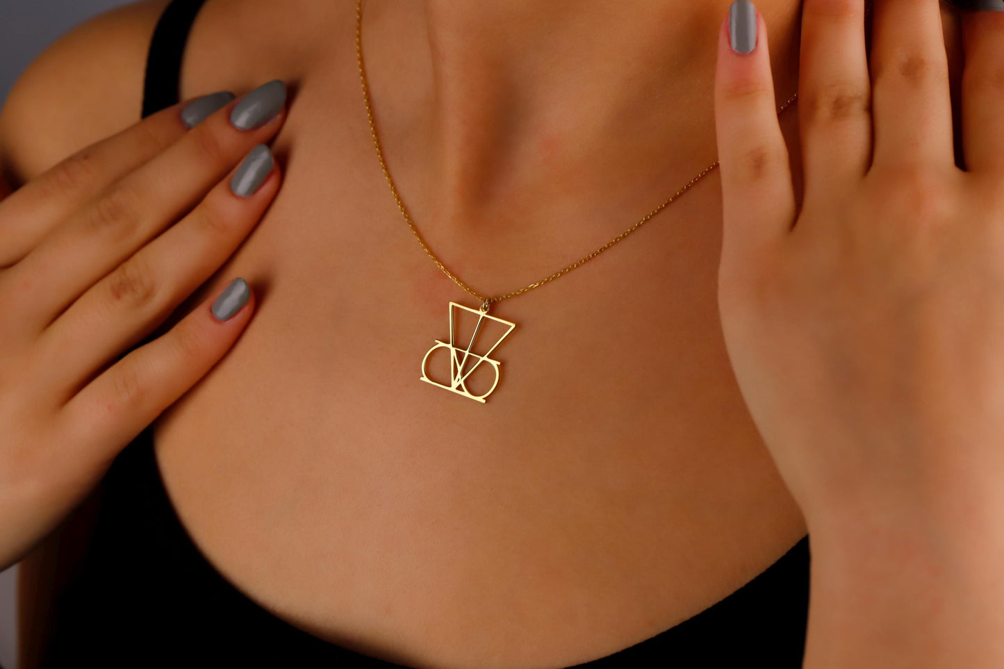 Gold Name Logo Necklace • Personalized Logo Necklace •  Hand-Drawn Unique Design •  Perfect Gift for Any Occasions • Unique Gifts