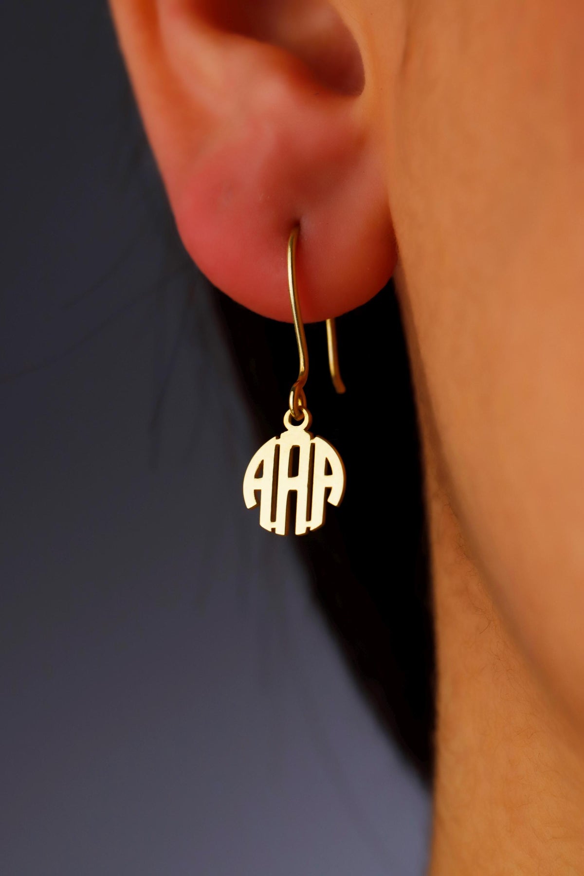 Dainty Monogram Earrings: 925 Sterling Silver Initial Dangle Earrings
