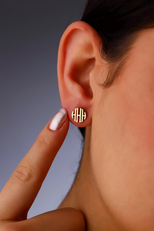 Monogram Stud Earrings