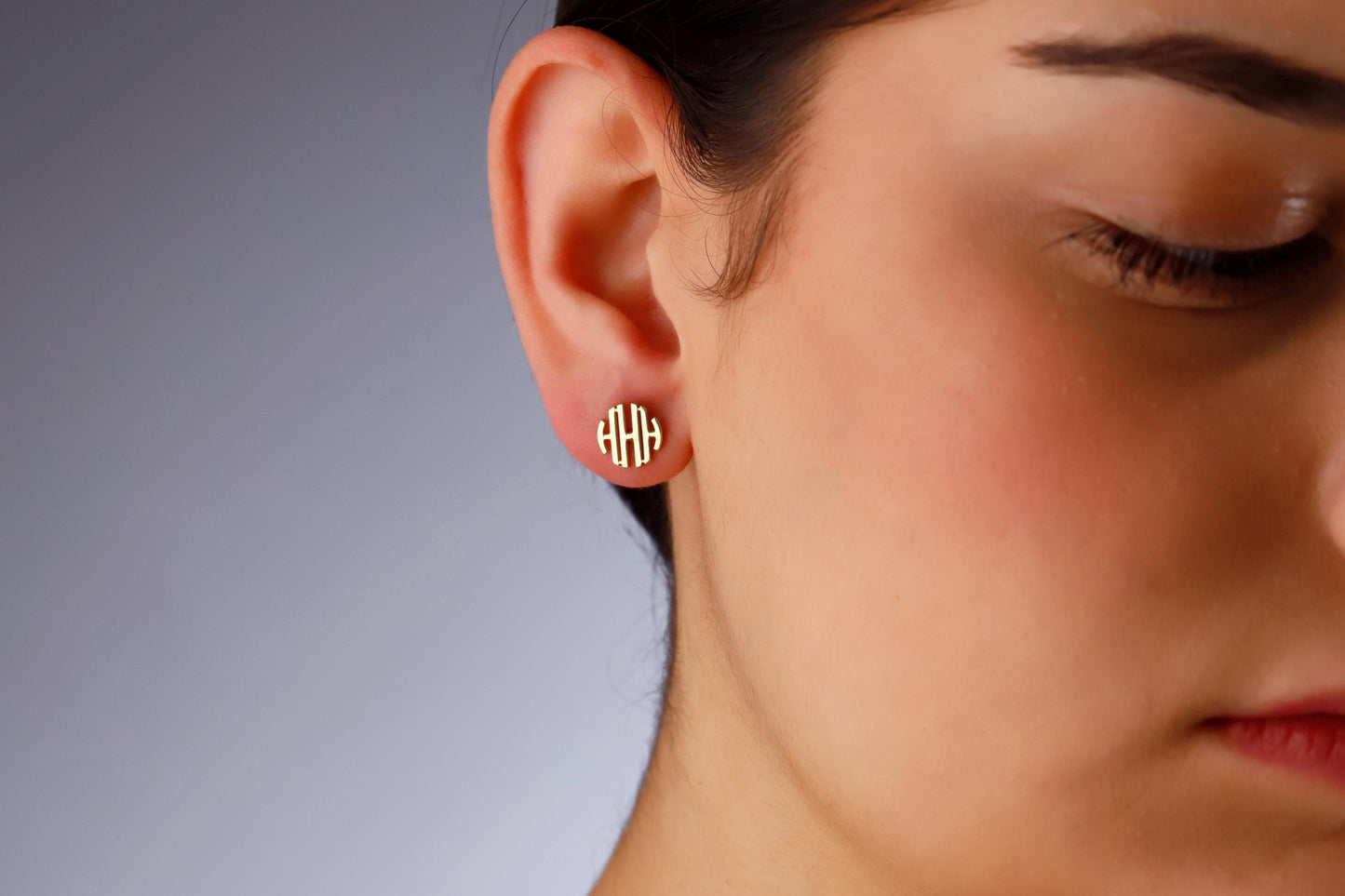 Monogram Stud Earrings
