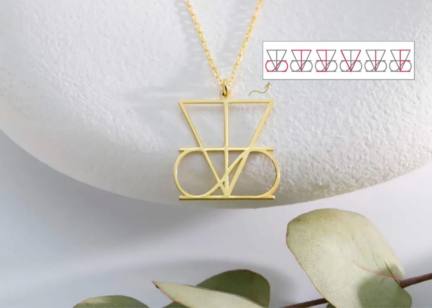 Gold Name Logo Necklace • Personalized Logo Necklace •  Hand-Drawn Unique Design •  Perfect Gift for Any Occasions • Unique Gifts