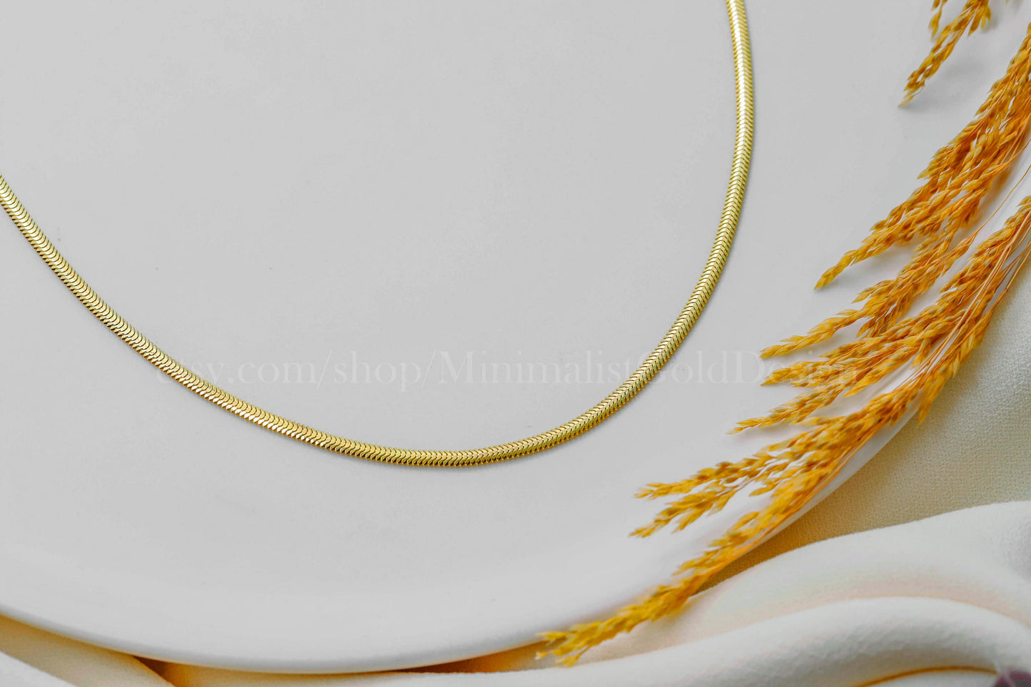 Dainty Snake Chain Necklace, Simple Italian Necklace in Silver, Gold and Rose