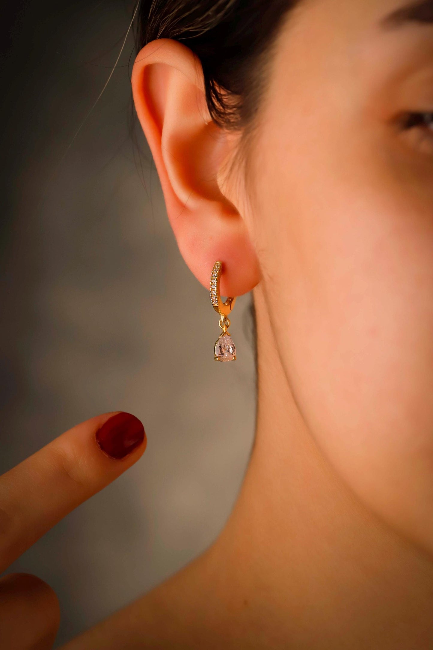 Sparkle & Shine Pave Diamond Huggie Earrings - Sterling Silver Dangle Drop for Effortless Elegance