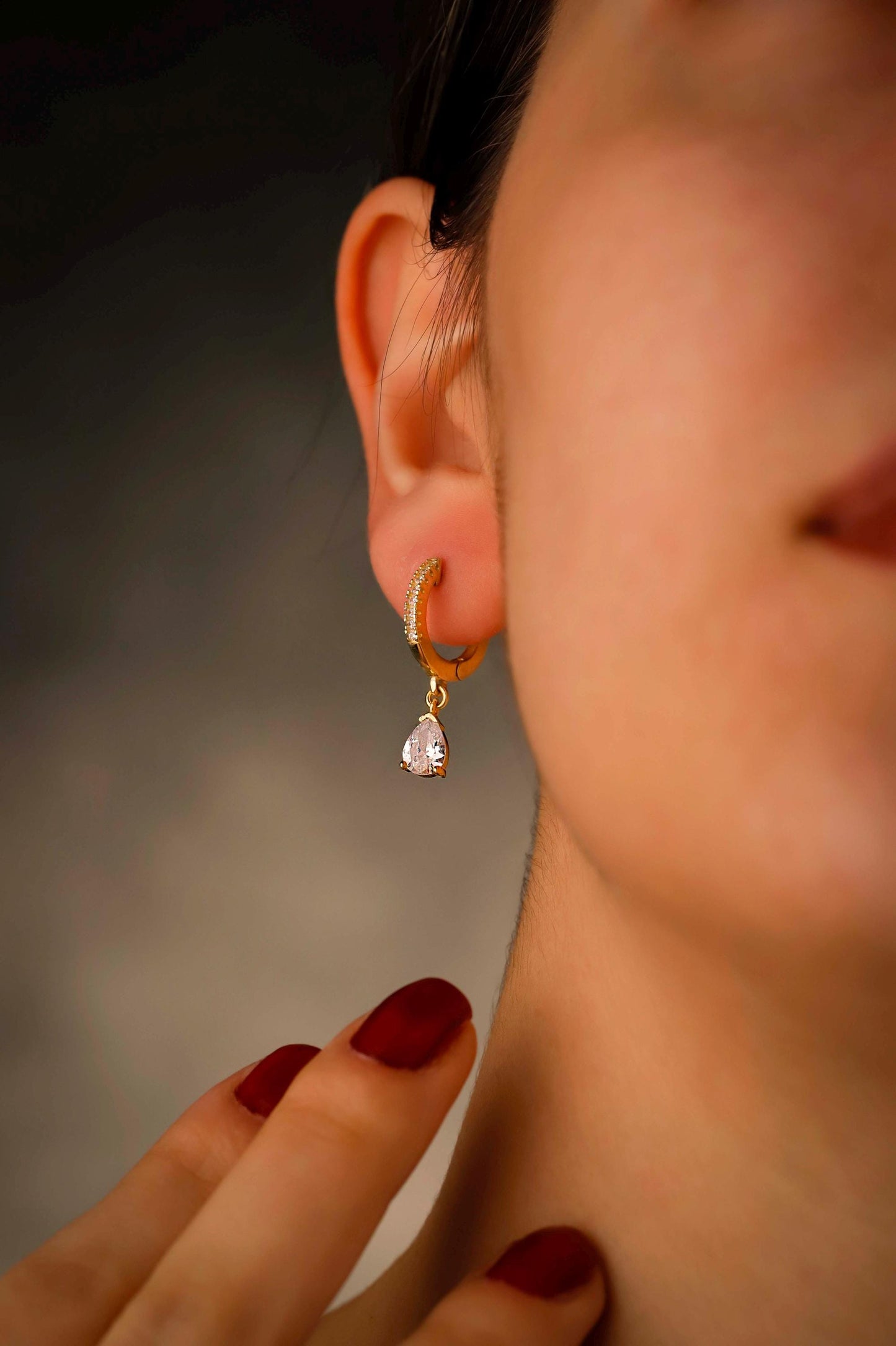 Sparkle & Shine Pave Diamond Huggie Earrings - Sterling Silver Dangle Drop for Effortless Elegance