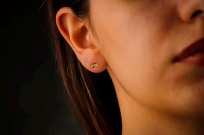 Sparkling Sterling Silver CZ Climber Earrings - Elegant Threadless Handmade Design