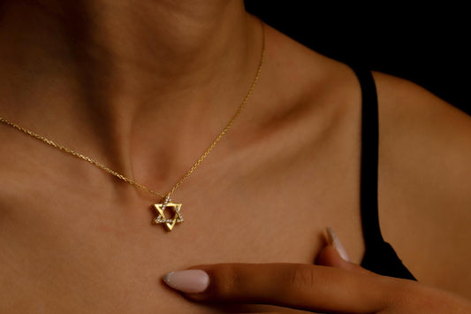Diamond Star Of David Necklace, 14K Gold Filled Magen David Pendant, Jewish Star Necklace, Pave David Star, Hanukkah Gift, Bat Mitzvah Gift