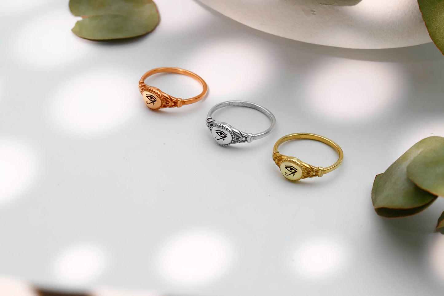Horus Eye Signet Ring: Sterling Silver Ancient Egypt Jewelry