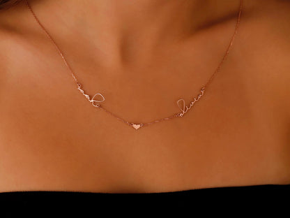 Personalized Two-Name Necklace: Sterling Silver Couple Jewelry