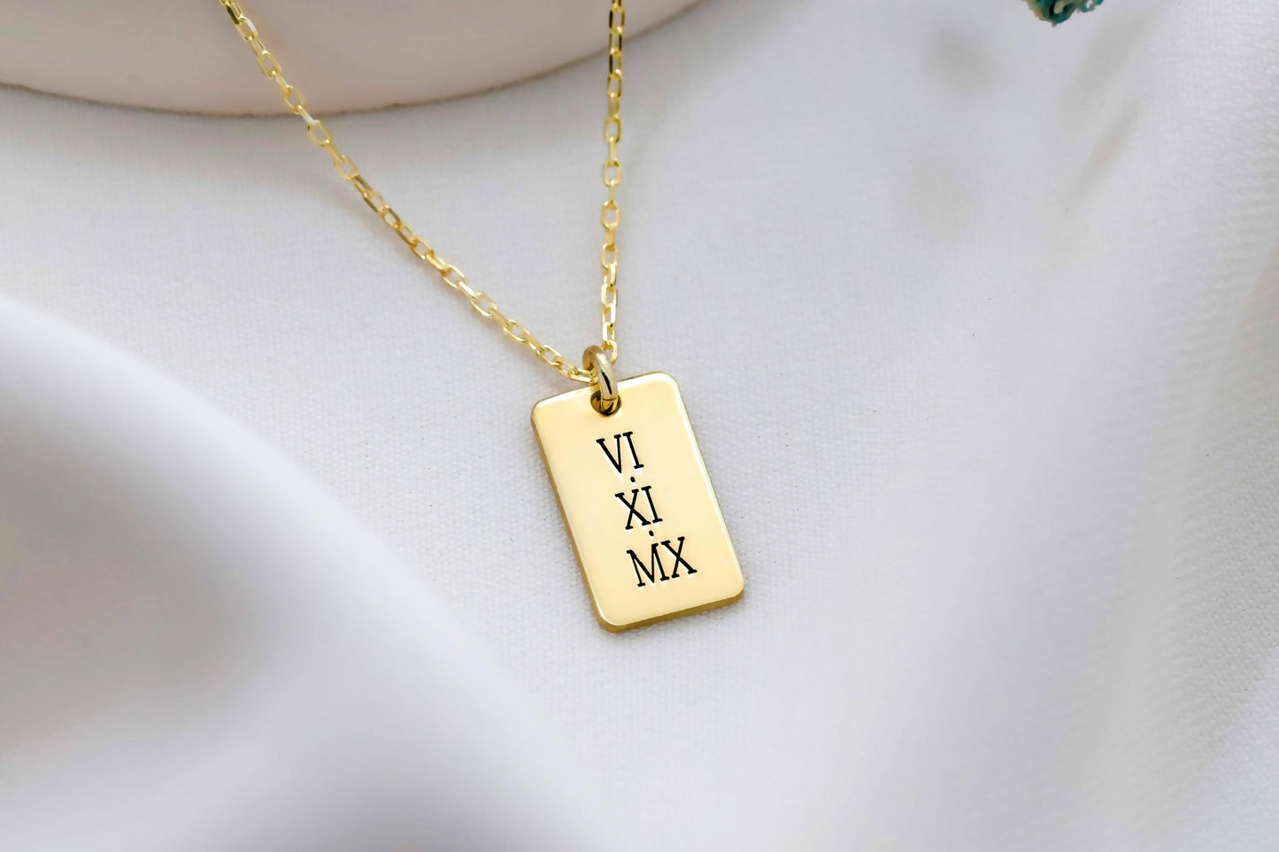 Gleaming Gifts Personalized Sterling Silver Initial Bar Necklace - Custom Engraving for a Unique Touch