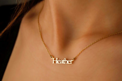 Custom Name Necklace - 18K Gold Filled & Sterling Silver Beaded Ball Chain