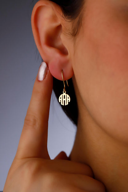 Dainty Monogram Earrings: 925 Sterling Silver Initial Dangle Earrings
