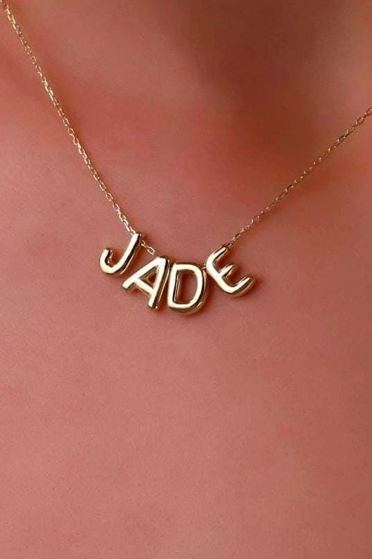 Personalized Letter Necklace • Sterling Silver Beaded Name Jewelry
