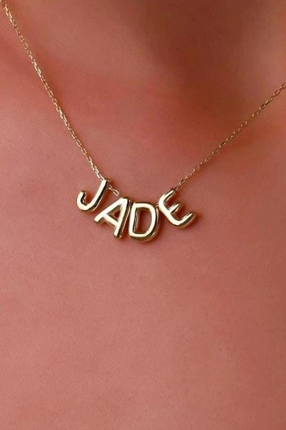 Personalized Letter Necklace • Sterling Silver Beaded Name Jewelry