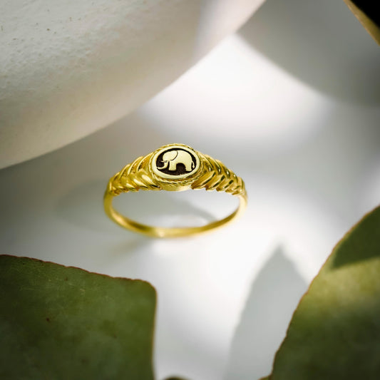 Sterling Silver Elephant Ring: Dainty Gold, Good Luck Charm