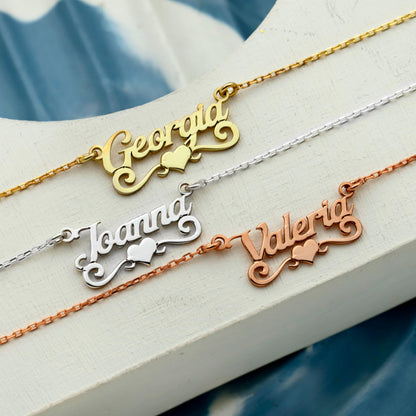 Custom Name Necklace | Personalized Sterling Silver, Gold & Rose Jewelry
