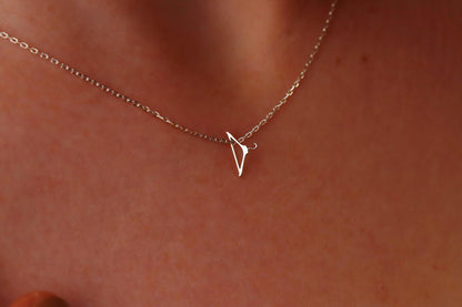14K Solid Gold Feminist Necklace - Clothing Hanger Design
