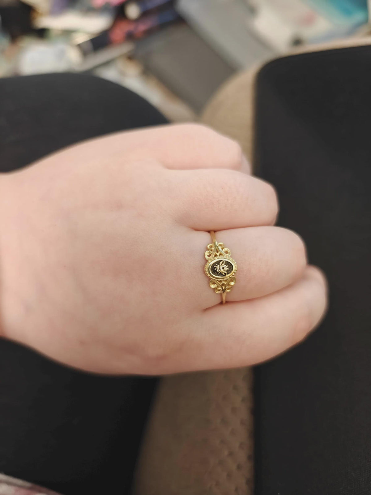 Turtle Signet Ring: Sterling Silver Pinky Ring, 14K Gold Option