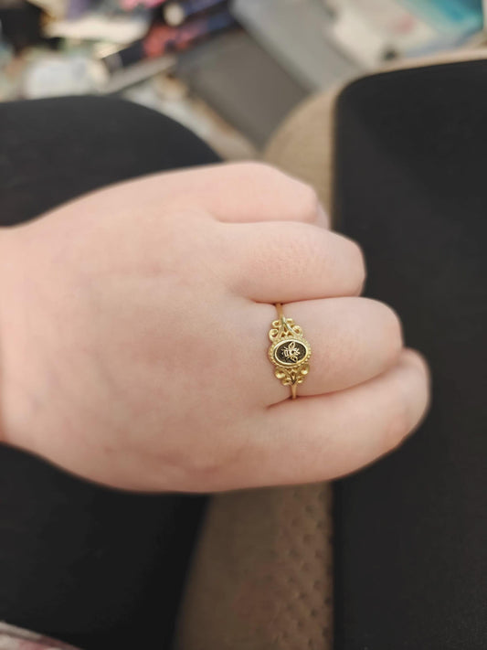 Turtle Signet Ring: Sterling Silver Pinky Ring, 14K Gold Option
