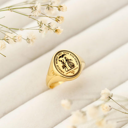 Design Your Own Personalized Signet Ring: Custom Crest Rings in 925 Silver