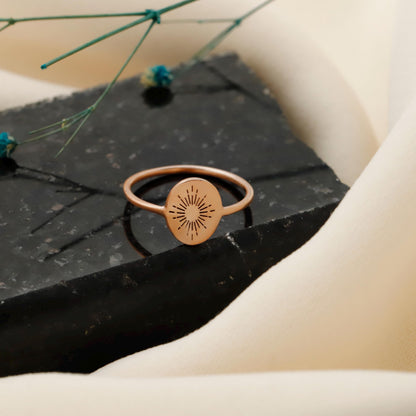 Sunbeam Jewelry Sun Beam Ring - Dazzling Minimalist Gold & Silver Sunburst Design