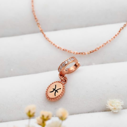 Zodiac Sign Sterling Silver Necklace - Personalized Interlocking Tag Jewelry for Inspired Souls