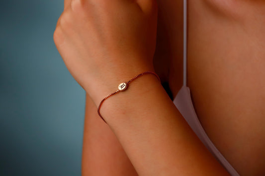 Silver Luster Personalized Tag Bracelet with Initial, Zodiac, or Letter Pendant