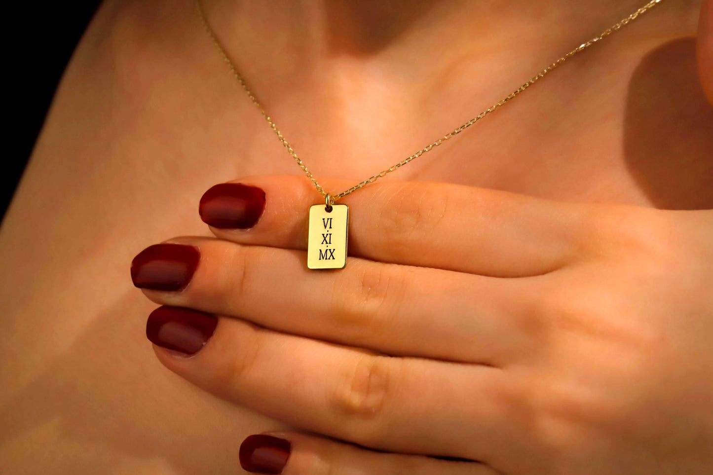 Gleaming Gifts Personalized Sterling Silver Initial Bar Necklace - Custom Engraving for a Unique Touch