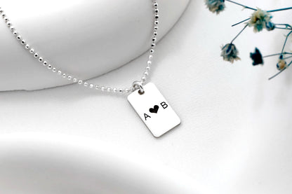 Gleaming Gifts Personalized Sterling Silver Initial Bar Necklace - Custom Engraving for a Unique Touch