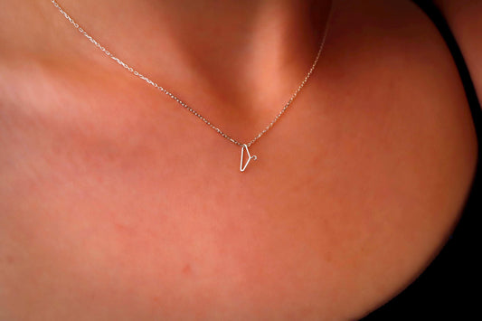 14K Solid Gold Feminist Necklace - Clothing Hanger Design