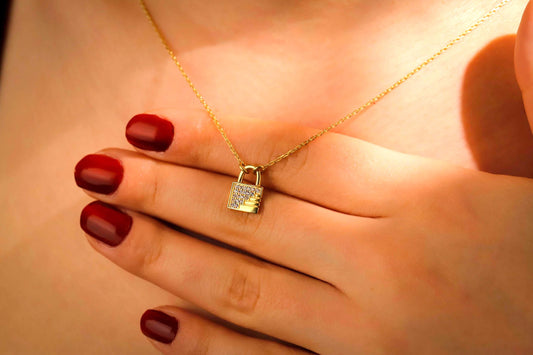 Personalized Initial Padlock Necklace | Stunning CZ Diamond & Sterling Silver Elegance