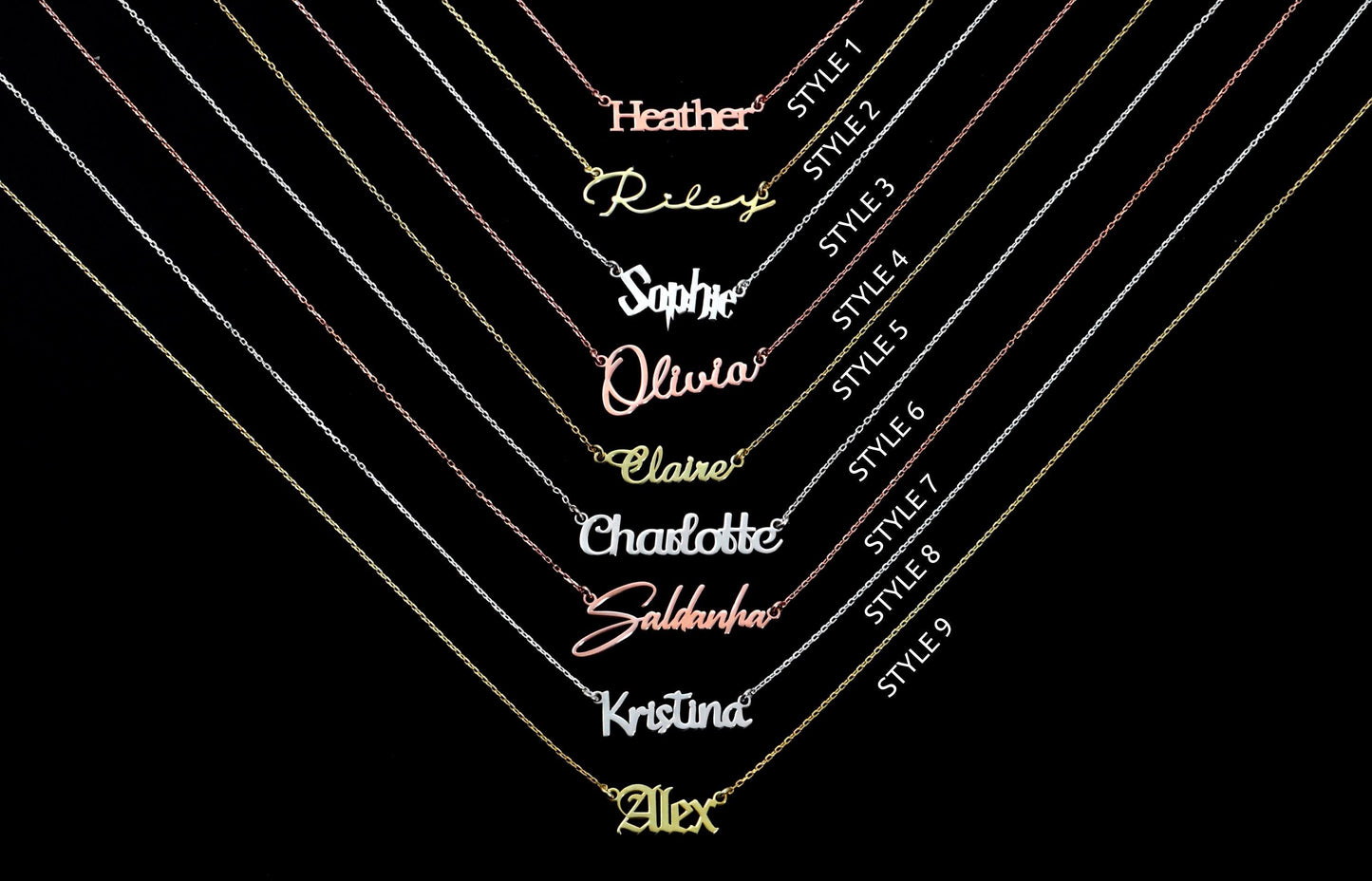 Personalized Sterling Silver Name Necklace | Signature Font Elegance