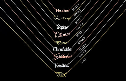 Personalized Sterling Silver Name Necklace | Signature Font Elegance