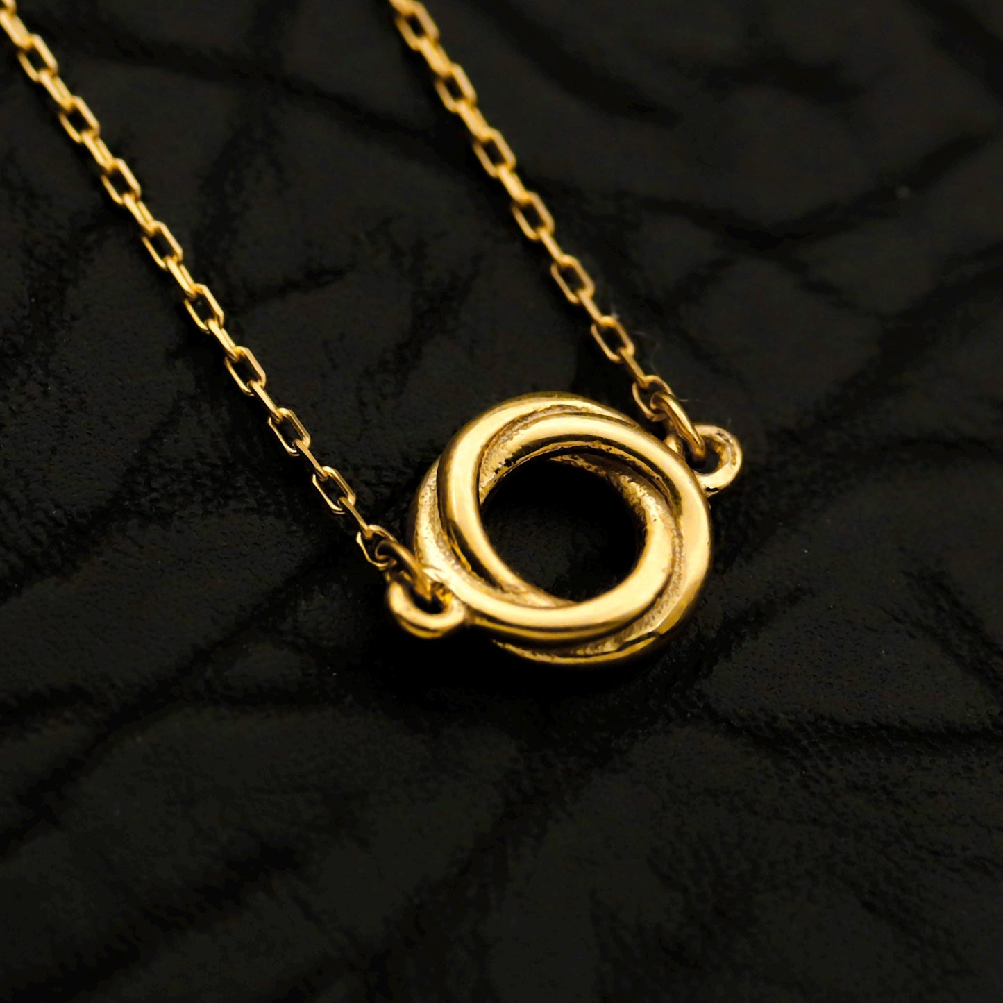 14K Gold Filled Interlocking Circle Bracelet, Sterling Silver Base