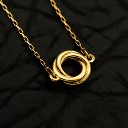 14K Gold Filled Interlocking Circle Bracelet, Sterling Silver Base