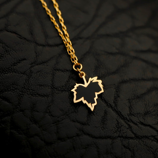 Gold Maple Leaf Necklace, Dainty Autumn Leaf Pendant, Nature Inspired Gift for Her