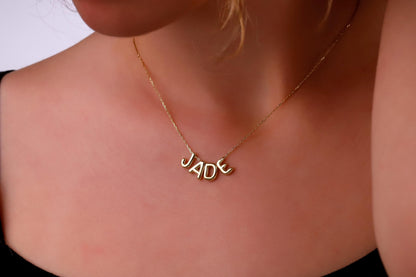 Personalized Letter Necklace • Sterling Silver Beaded Name Jewelry