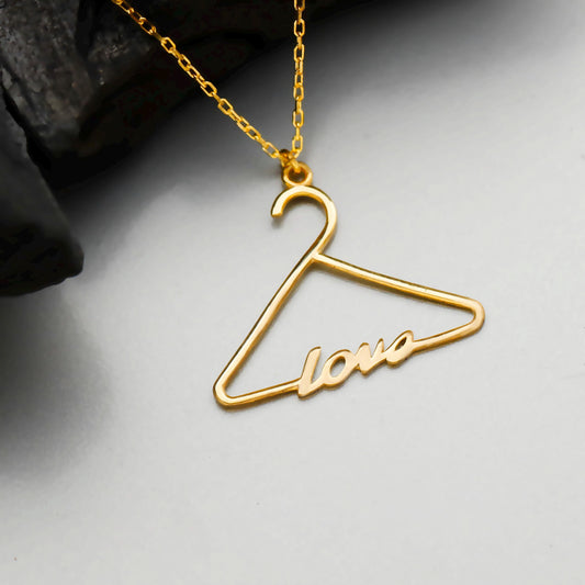 Hanger Love Necklace, Sterling Silver, Valentine's Day Gift