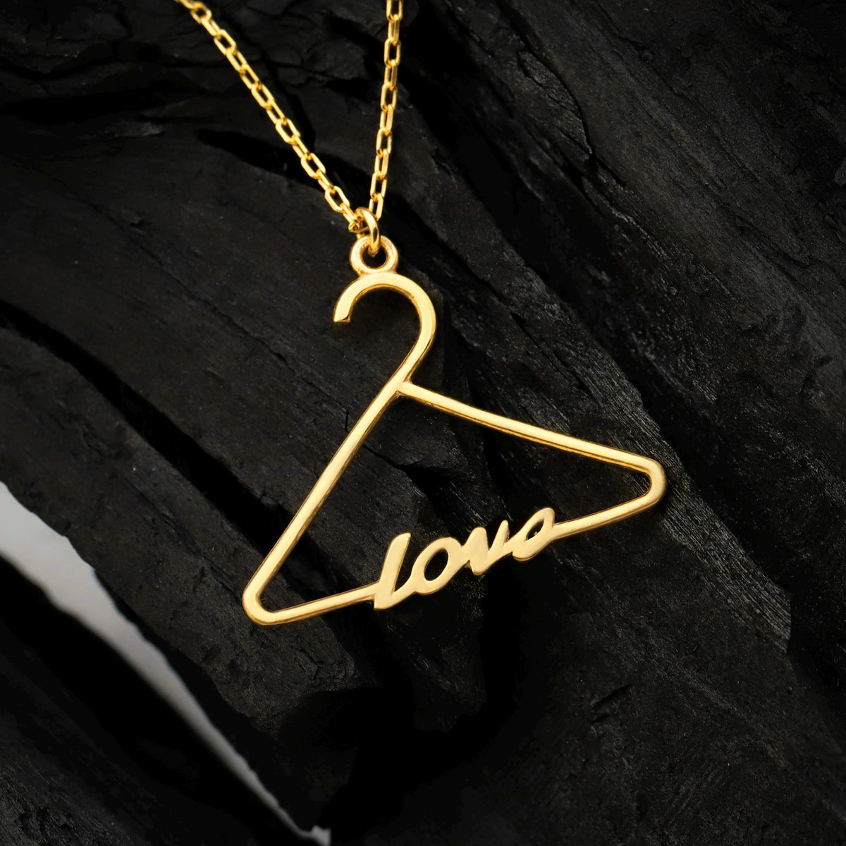 Hanger Love Necklace, Sterling Silver, Valentine's Day Gift